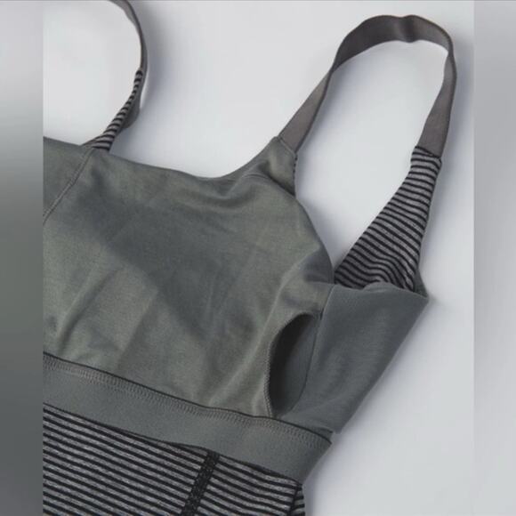 Lululemon Women’s Barre None Tank in Mini Pop Stripe Heathered Slate Black - Picture 3 of 7